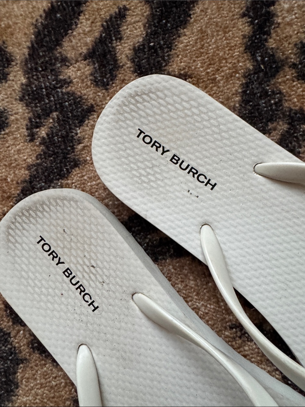 Tory Burch White Logo Flip Flop Sandals - Picture 7 of 11
